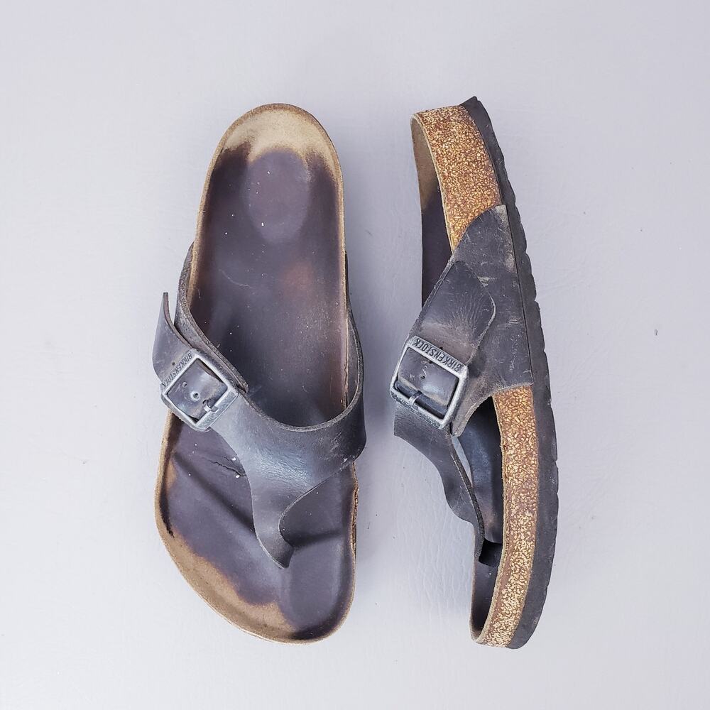 Birkenstock Como Nubuck Leather Camberra Iron Sandals Size 43 US 10 Mens Damaged
